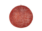 Kugel ShinyWire rot 25cm 2-tlg., zum Öffnen