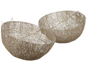 Kugel ShinyWire champagner 35cm 2-tlg., zum Öffnen