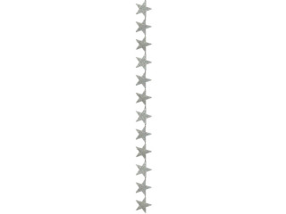 Glimmersterngirlande silber 180cm lang x 5cm 29tlg.