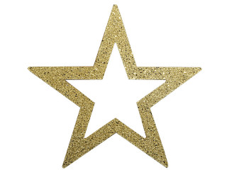 Glimmerstern Kontur gold 27cm Kunststoff beglimmert