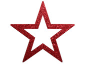 Glimmerstern Kontur rot 27cm Kunststoff beglimmert