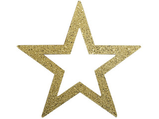 Glimmerstern Kontur gold 37cm Kunststoff beglimmert
