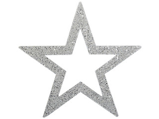 Glimmerstern Kontur silber 37cm Kunststoff beglimmert