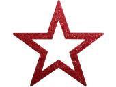 Glimmerstern Kontur rot 37cm Kunststoff beglimmert