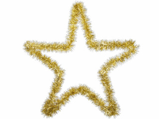 Stern Tinsel gold 70cm Kontur, Folie/Draht