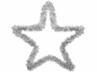 Stern Tinsel silber 70cm Kontur, Folie/Draht