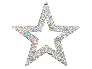 Glimmersterne Kontur silber Ø 10cm, 6 Stück/Set
