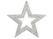 Glimmersterne Kontur silber Ø 10cm, 6 Stück/Set