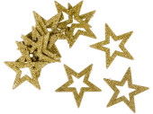 Glimmersternhänger gold Kontur, Ø 5cm, 12 Stück