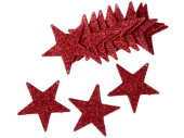 Glimmersternhänger rot voll, Ø 5cm, 12...