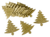 Glimmertannenhänger gold Ø 5cm, 12 Stück