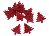Glimmertannenhänger rot Ø 5cm, 12 Stück