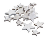 Sterne aus Holz weiss Ø 3 / 4 / 5cm, ca. 22 Stück