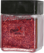 Glitter Eco 130g, rot Dose 250ml, hexagonal, 385my