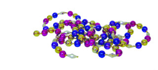 Perlenkette pink/lila/gold 270cm lang x Ø 18mm