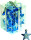 Sterne blau/silber 6cm Kunststoff 16 Stk. Box