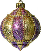 Kugeln violett/gold 8cm orientalisch 3 Stk./Box