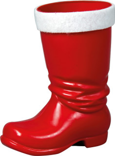 Nikolausstiefel rot H 16cm aus Kunststoff