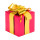 Geschenkpaket mit Schleife Paket rot, Schleife gold 6 Stück, 10 x 10 x 10cm
