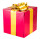 Geschenkpaket mit Schleife Paket rot, Schleife gold 1 Stück, 40 x 40 x 40cm