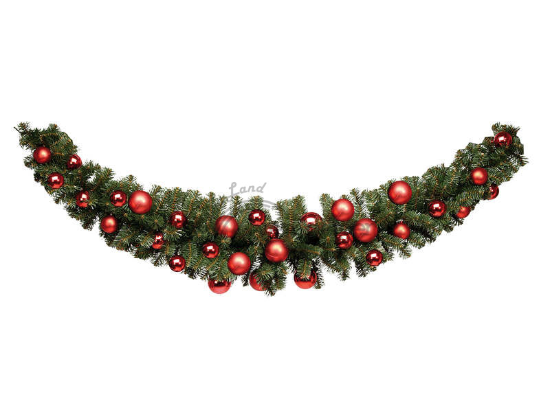 Bogengirlande rot/glanz/matt 180cm mit Weihnachtkugeln, sFr. 98,00