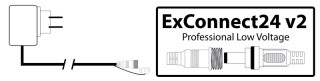 ExConnect24 v2 Netzteil 20VA transp. 3m Zuleitung, IP44 24V für max. 1200 LEDs