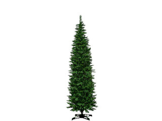 Tanne schlank grün H 145cm, Ø 48cm, 401 Spitzen schwer entflammbar, PVC-Ständer