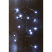 LED Girlandenlicht 100 LEDs kalt-weiss, Kabel grün,...