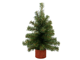 Tannenbäumchen mini H 30cm Ø 18cm, 35 Tips, Holzfuss
