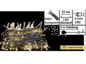 Lichterkette 50 LEDs warmweiss, 5m, Kabel transparent,...