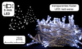 Lichterkette 50 LEDs kaltweiss, 5m, Kabel transparent,...