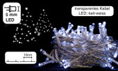 Lichterkette 250 LEDs kaltweiss, 25m, Kabel transparent,...