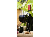 Textilbanner Rotwein Flasche rot/braun/grün 75x180cm...