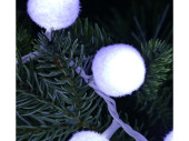 Lichterkette Baumwollkugeln nur kaltweiss für Innen, 3.8m, 128 LEDs, inkl. Netzteil