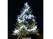 Lichterkette Baumwollkugeln nur kaltweiss für Innen, 3.8m, 128 LEDs, inkl. Netzteil