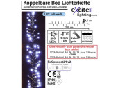 Boa-Lichterkette 200 LEDs kaltweiss 24V, koppelbar, Kabel grün Länge 200cm, outdoor IP44
