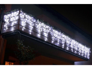 LED LV Ice Light 57 LEDs v2 kaltweiss, H 60-90cm, B 1m 24V, Kabel transparent
