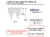 LED LV Ice Light 57 LEDs v2 kaltweiss, H 60-90cm, B 1m 24V, Kabel transparent