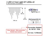LED LV Ice Light 57 LEDs v2 warmweiss, H 60-90cm, B 1m 24V, Kabel transparent