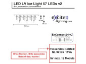 LED LV Ice Light 57 LEDs v2 kaltweiss, H 30-50cm, B 1,5m 24V, Kabel transparent