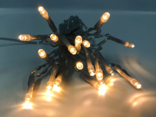 Lichterkette 4m 20 LEDs ww IP44 outdoor, Kabel transp. 5mm LEDs, inkl. Trafo