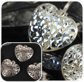 Metallherzen Ornament silber 20 Stück, 5,5 x 5cm,...