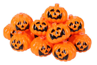 Halloweenkürbisse orange 20 Stück, 6,5 x 4,5cm, als Lichterketten-Deko / Streuer