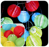 Mini-Lampion bunt 20 Stück, Ø 8cm, Nylon, als...