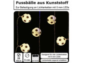 Fussbälle Kunststoff s/w 20 Stück, Ø 5cm, als Lichterketten-Deko/Streuer