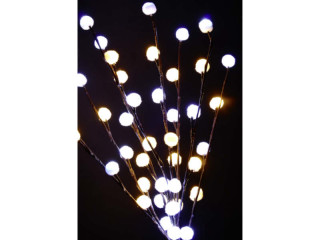 Lichtzweig Baumwollkugeln warm/kaltweiss gemischt 90cm für Innen, 3.8m, 40 LEDs, inkl. Netzteil