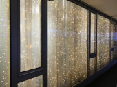 Lichtvorhang filigran 240 LEDs warmweiss, Kabel silber, B 100cm x H 120cm, inkl. Trafo