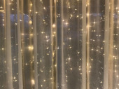 Lichtvorhang filigran 240 LEDs warmweiss, Kabel silber, B 100cm x H 120cm, inkl. Trafo