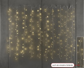 Lichtvorhang filigran 400 LEDs warmweiss, Kabel silber, B...