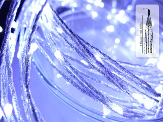 LED LV ExBranch silver 100 kaltweiss, L 1m 100 LEDs 10 Stränge, nur für Innen IP20, ohne Netzteil